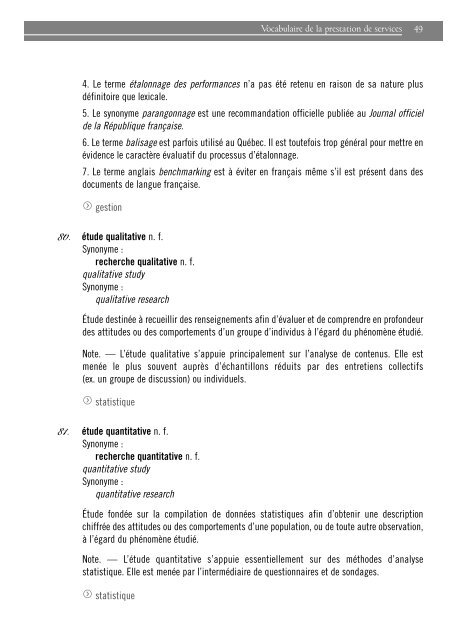 Vocabulaire de la prestation de services - Office quÃ©bÃ©cois de la ...