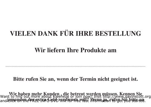 MONTAG Wir kÃ¶nnen es dann abholen ohne Sie zu stÃ¶ren - Kleeneze