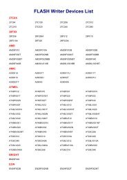 FLASH Writer Devices List