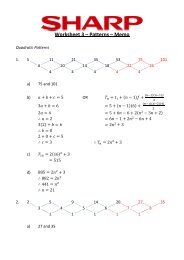 Matric-Maths-Free-Worksheet 3 Memo - Patterns ... - E-Classroom