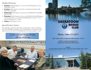 Saskatoon Bridge Club Brochure