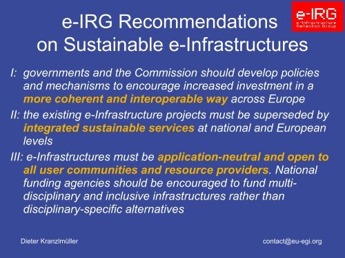 European Grid Initiative - e-IRG