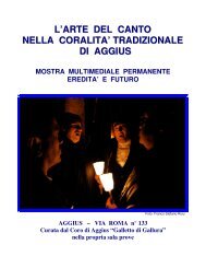 L'ARTE DEL CANTO NELLA CORALITA' - Coro di Aggius Galletto di ...