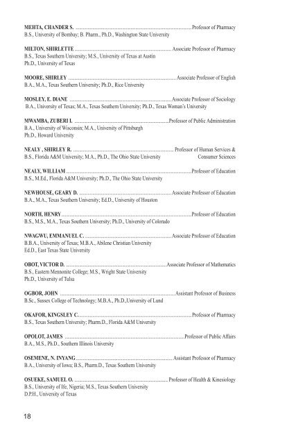 2001-2003 Graduate Catalog - Texas Southern University: ::em.tsu ...