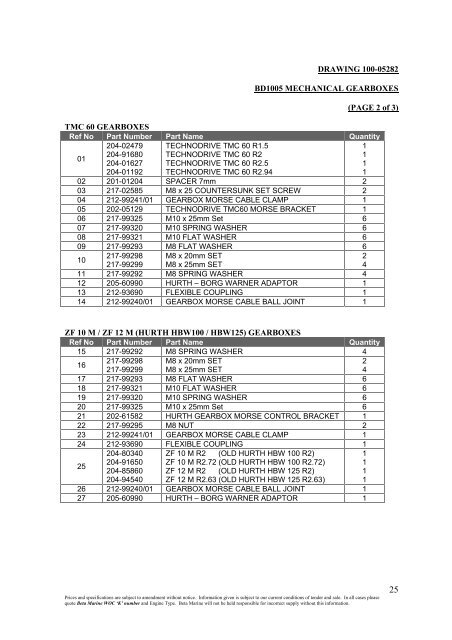 SUPER 5 SERIES 3 CYLINDER ILLUSTRATED ... - Beta Marine