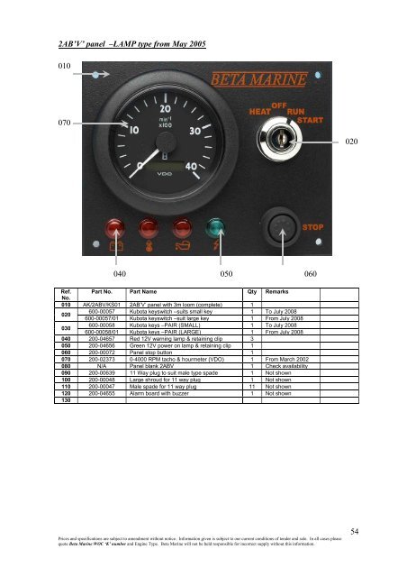 SUPER 5 SERIES 3 CYLINDER ILLUSTRATED ... - Beta Marine