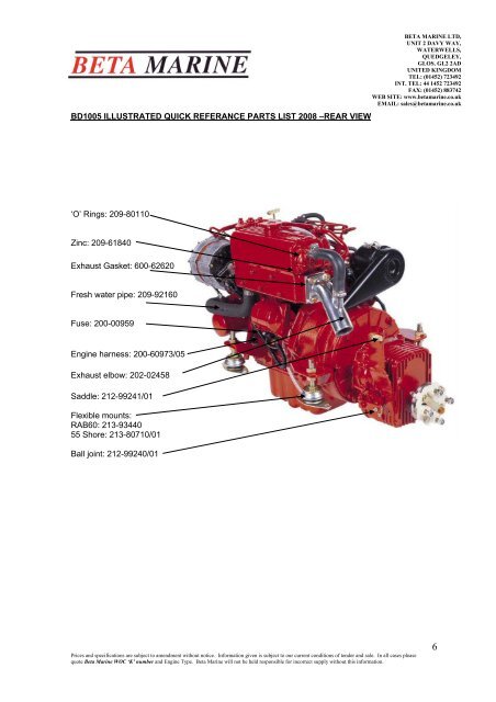 SUPER 5 SERIES 3 CYLINDER ILLUSTRATED ... - Beta Marine