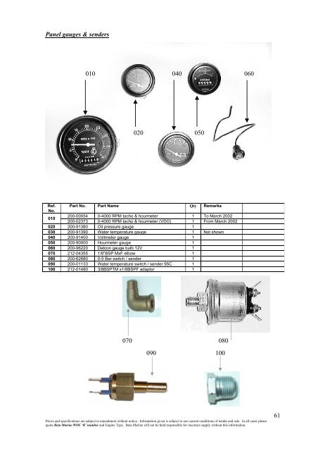 SUPER 5 SERIES 3 CYLINDER ILLUSTRATED ... - Beta Marine