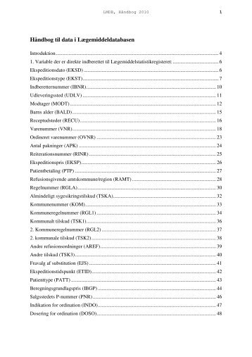 HÃ¥ndbog til data i LÃ¦gemiddeldatabasen - Danmarks Statistik