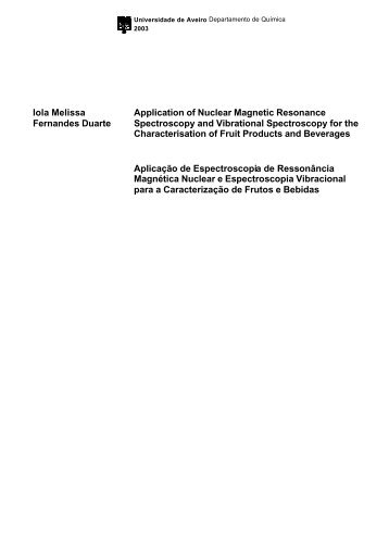 Iola Melissa Fernandes Duarte Application of Nuclear Magnetic ...