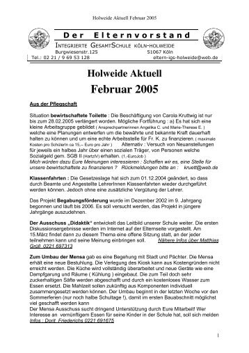 Februar 2005 - Integrierte Gesamtschule Holweide