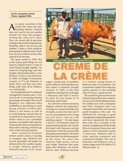 Agrinews October 2012 - Ministry of Agriculture