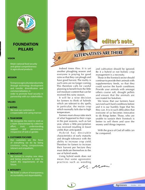 Agrinews October 2012 - Ministry of Agriculture