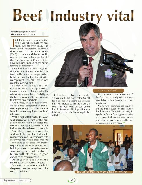 Agrinews October 2012 - Ministry of Agriculture