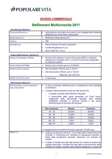BelDomani Multicrescita 2011 - Popolare vita