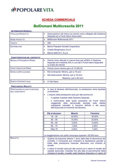 BelDomani Multicrescita 2011 - Popolare vita