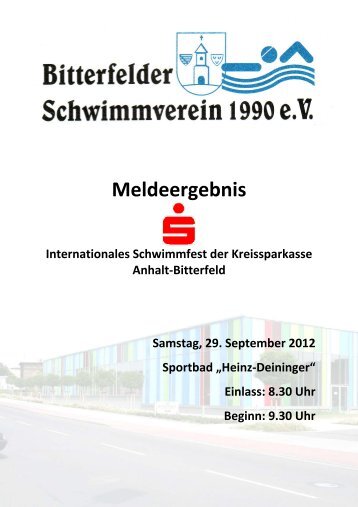 Meldeergebnis - Bitterfelder Schwimmverein 1990 e.V.