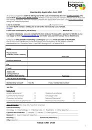 Membership Application Form 2009 PLEASE TURN OVER