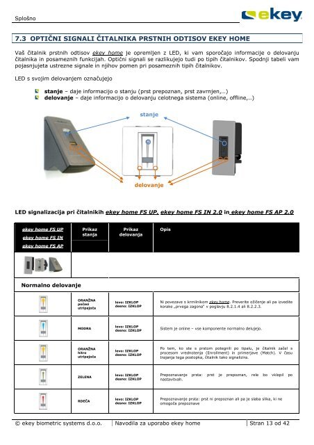 Navodila za uporabo - E-key