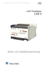 LVD 3 LVDT Förstärkare. Bruks och installationsanvisning