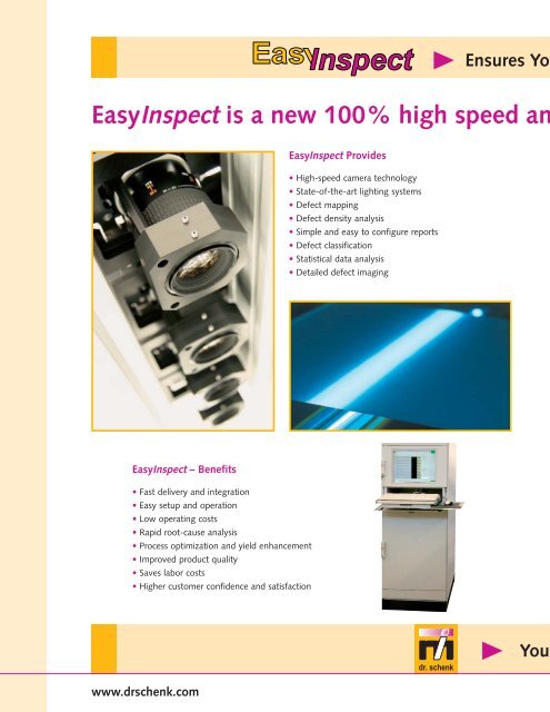 Easy & Ready-to-operate Web Inspection System Easy way to detect ...