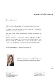 Press Information Christine Dietz: Back Again as Attorney at Binder ...