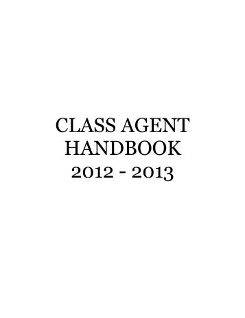 CLASS AGENT HANDBOOK 2012 - 2013 - Suffield Academy