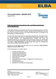 Presseinformation BAUMA 2010 - ELBA-WERK Maschinen ...