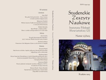 Studenckie Zeszyty Naukowe IFS UJ nr 1(3) - WydziaÃ…Â‚ Filologiczny ...
