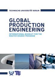 Download the booklet - Global Production Engineering - TU Berlin