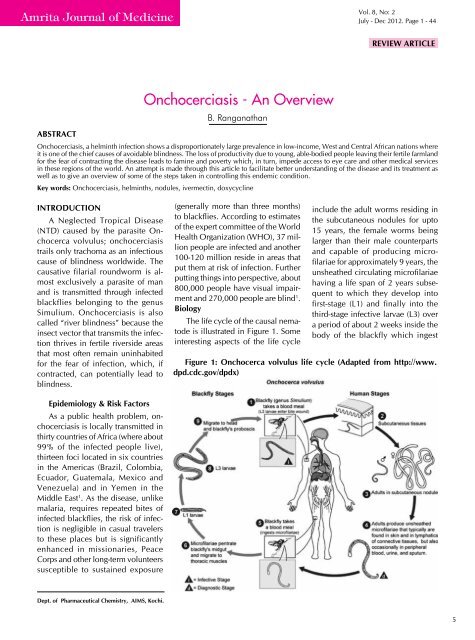 Onchocerciasis - An Overview - Amrita Institute of Medical Sciences ...