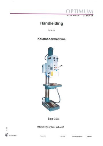 Download handleiding/onderdelenlijst - VDH Machines ...