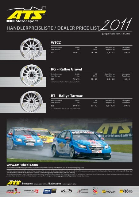 HÄNDLERPREISLISTE / DEALER PRICE LIST