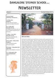 Bangalore Steiner SchoolTrust Newsletter