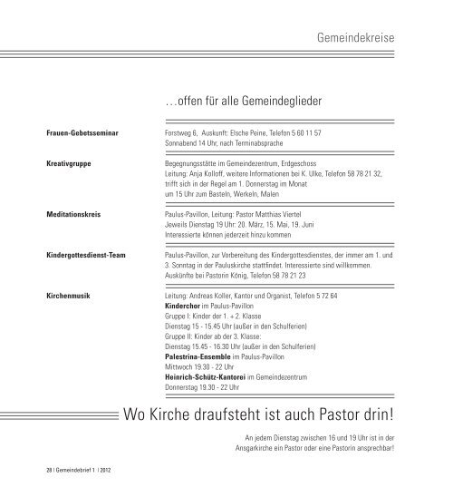 Gemeindebrief 1 - Ev.- Luth. Kirchengemeinde Heiligengeist in Kiel