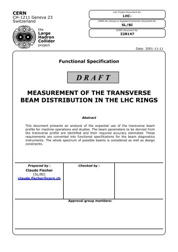 Measurement of the LHC Beam Transverse distribution