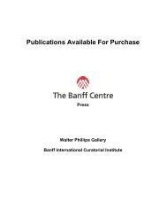 Walter Phillips Gallery Complete Publication list - The Banff Centre