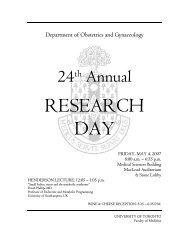 2007 Research Day Abstract Booklet - University of Toronto ...