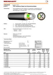 Datenblatt E-AYY PVC-isolierte Kabel mit Aluminiumleiter