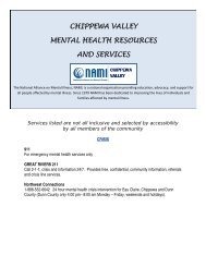 chippewa valley mental health resources and ... - Eau Claire County