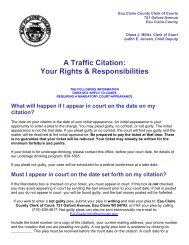 A Traffic Citation: - Eau Claire County