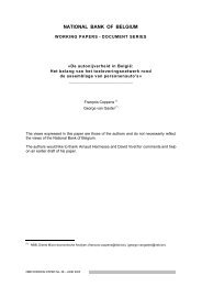 De autonijverheid in BelgiÃ« - Nationale Bank van BelgiÃ«