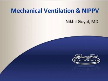 Mechanical Ventilation & NIPPV