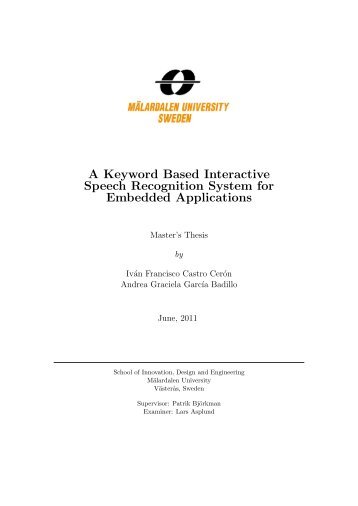 A Keyword Based Interactive Speech Recognition System - Research