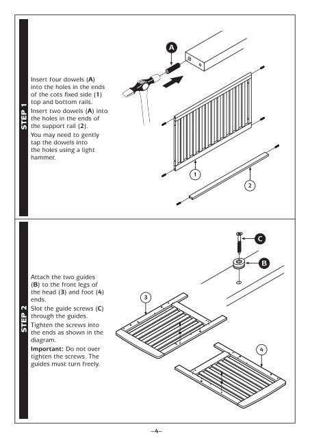 Sherwood Cot Instructions - Mamas & Papas