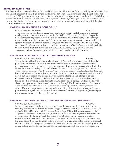 CURRICULUM GUIDE 2012-2013 copy - The Ethel Walker School