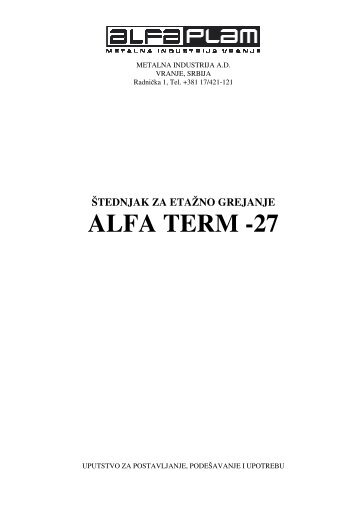 Å¡tednjak za etaÅ¾no grejanje alfa term -27 - Alfa Plam