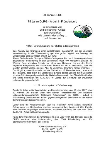 90 Jahre DLRG 75 Jahre DLRG - Arbeit in Fröndenberg