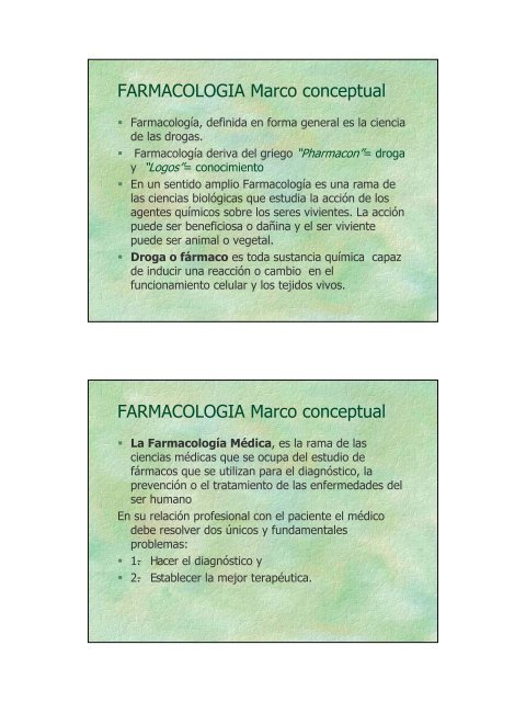 FARMACOLOGIA Marco conceptual FARMACOLOGIA Marco ...