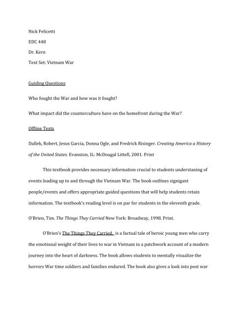 Vietnam War Guiding Questions Who fought the War and how was it ...